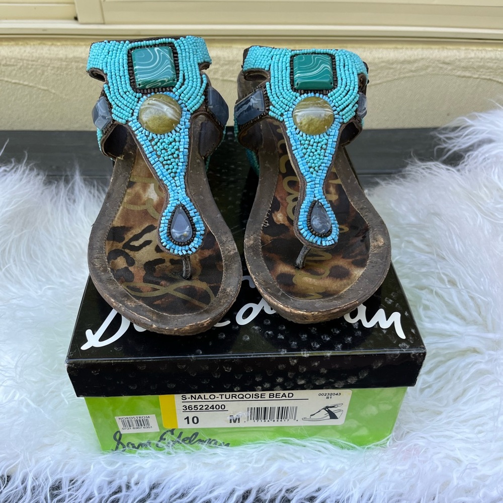 Sam Edelman size 10 Turquoise bead Sandal
